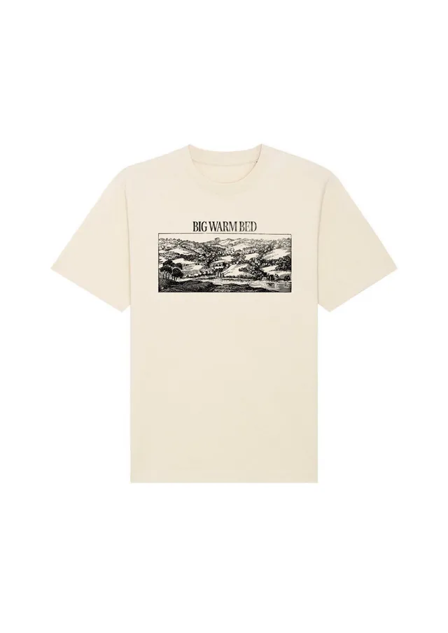 Big Warm Bed Landscape t-shirt blanc cassé imprimé