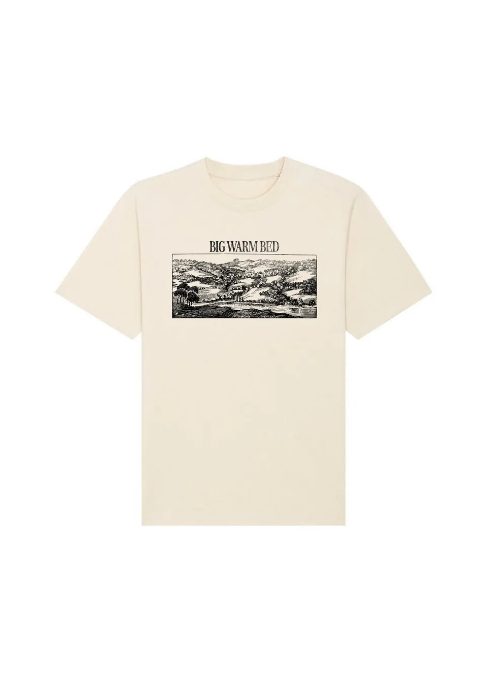 Big Warm Bed Landscape t-shirt blanc cassé imprimé