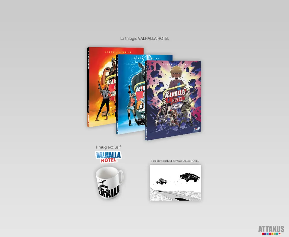 Attakus Collection Atlas Valhalla Hotel pack 3 tomes BD + mug