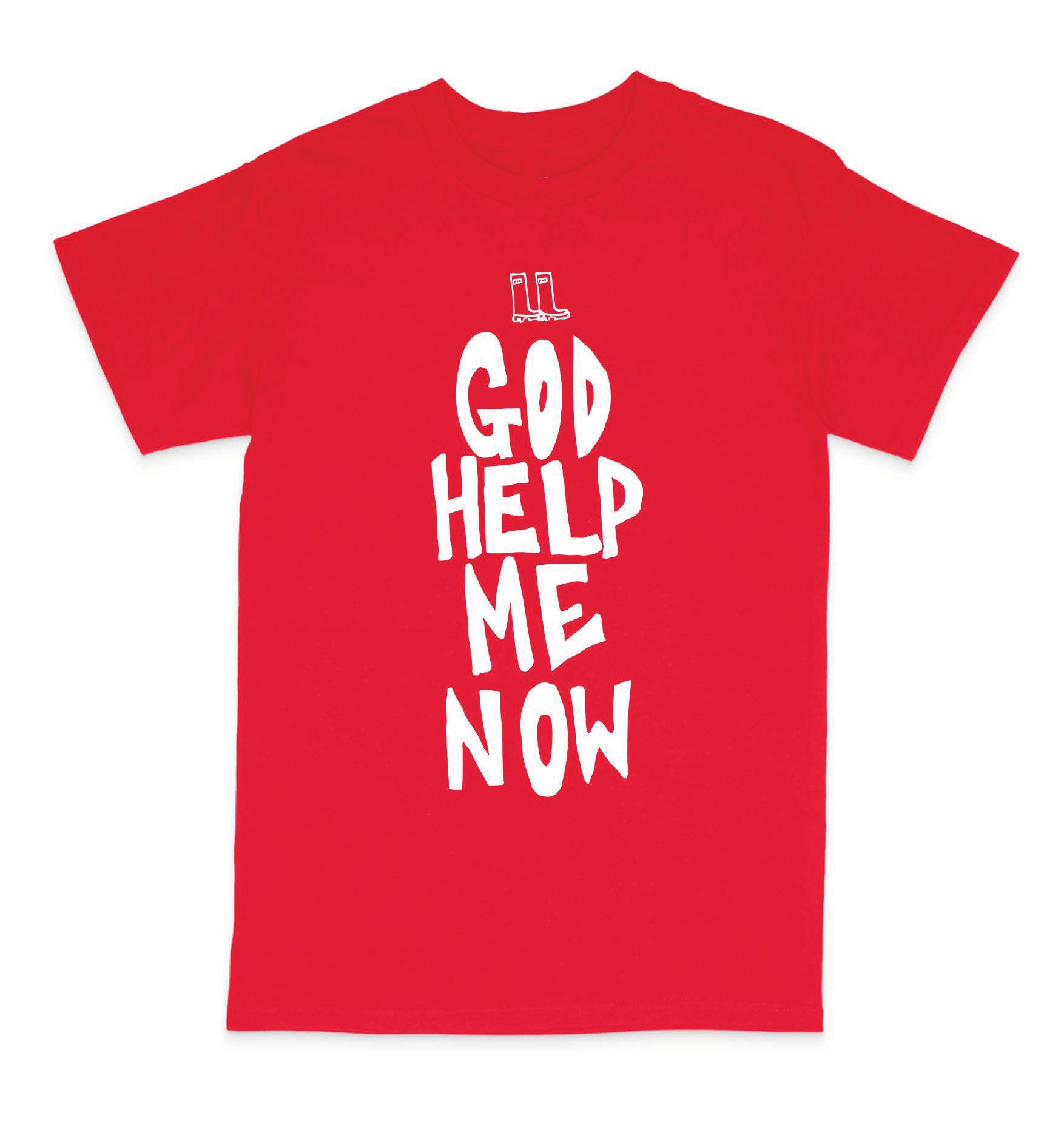 Ellur God Help Me Now t-shirt rouge blanc impression