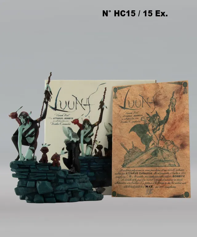 Attakus Luuna rocher version nuit HC15/15 statue 25 cm