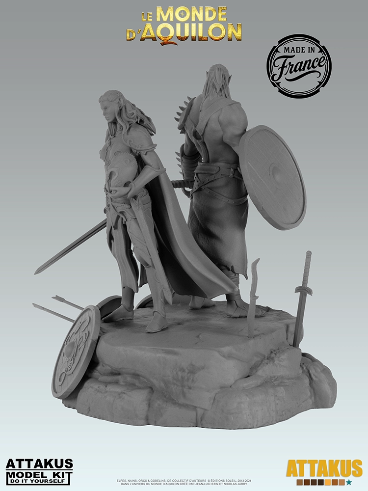 Attakus Model Kit Elfes Boucliers diorama à peindre 120 mm