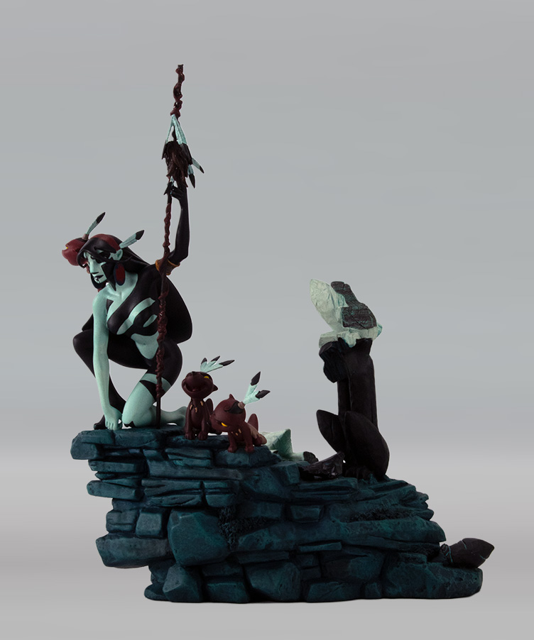 Attakus Luuna rocher version nuit HC15/15 statue 25 cm