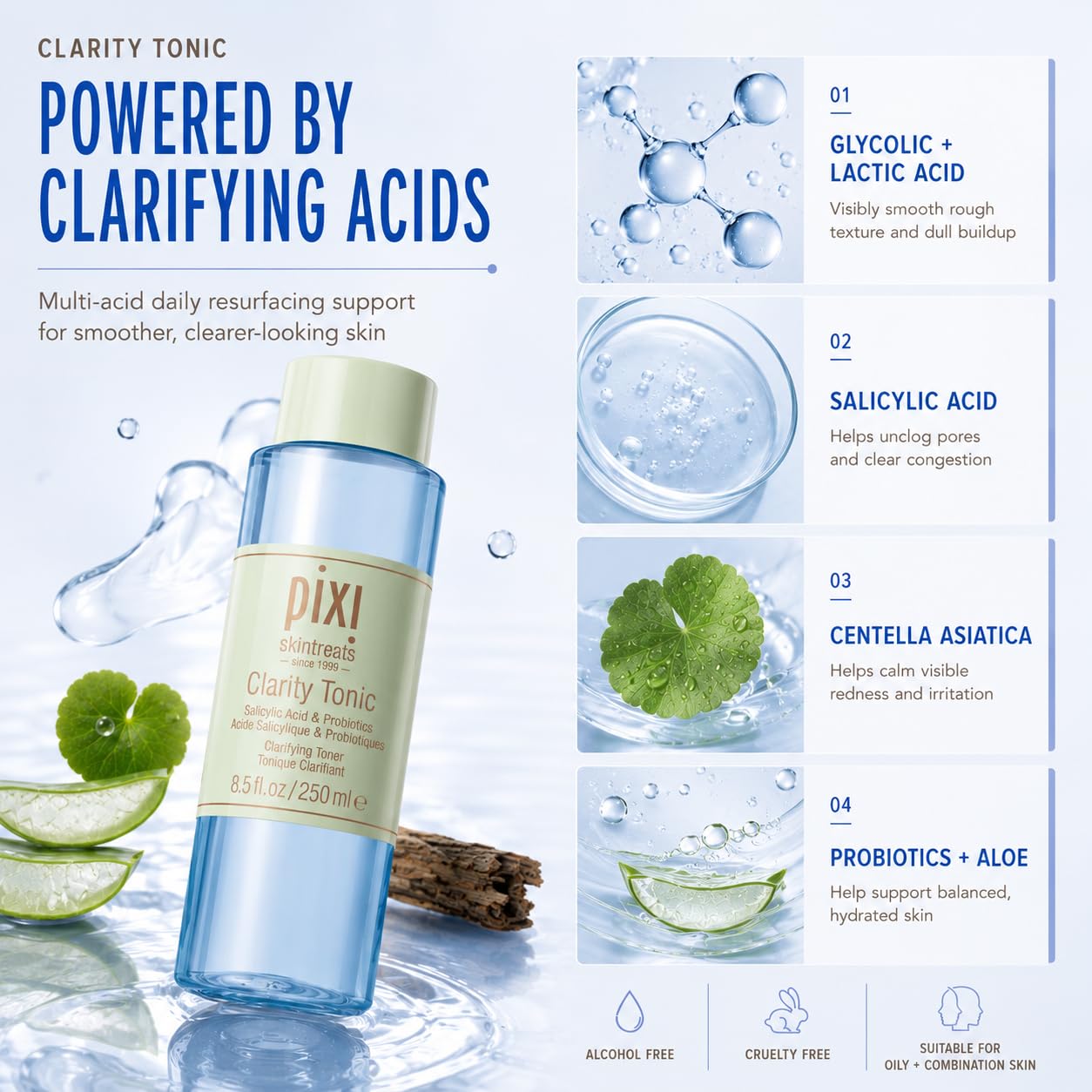 Pixi Clarity Tonic lotion visage AHA BHA 100 ml