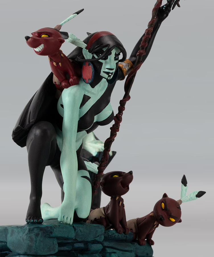 Attakus Luuna rocher version nuit HC15/15 statue 25 cm