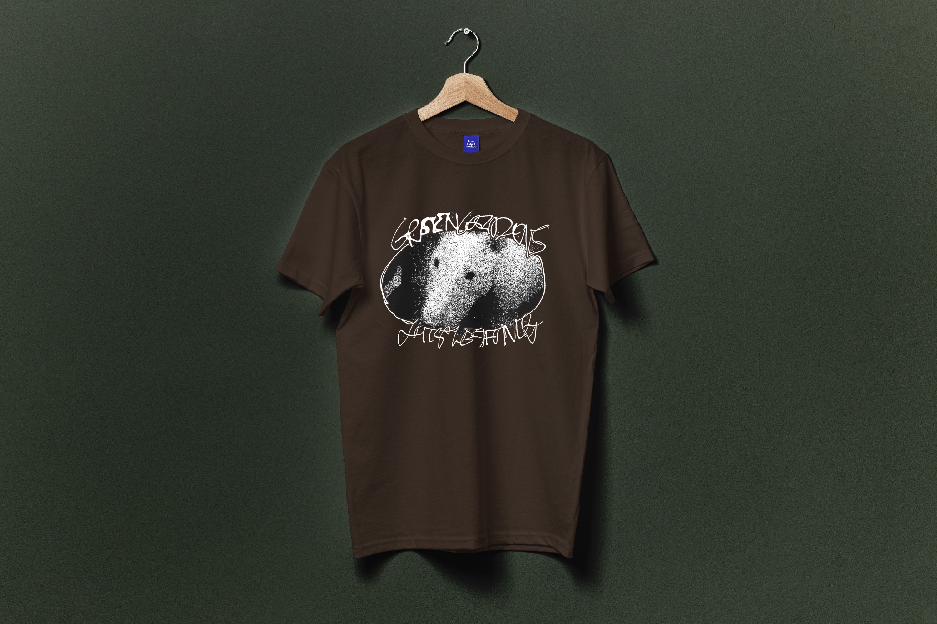 Green Gardens Thistlesifting T-shirt marron
