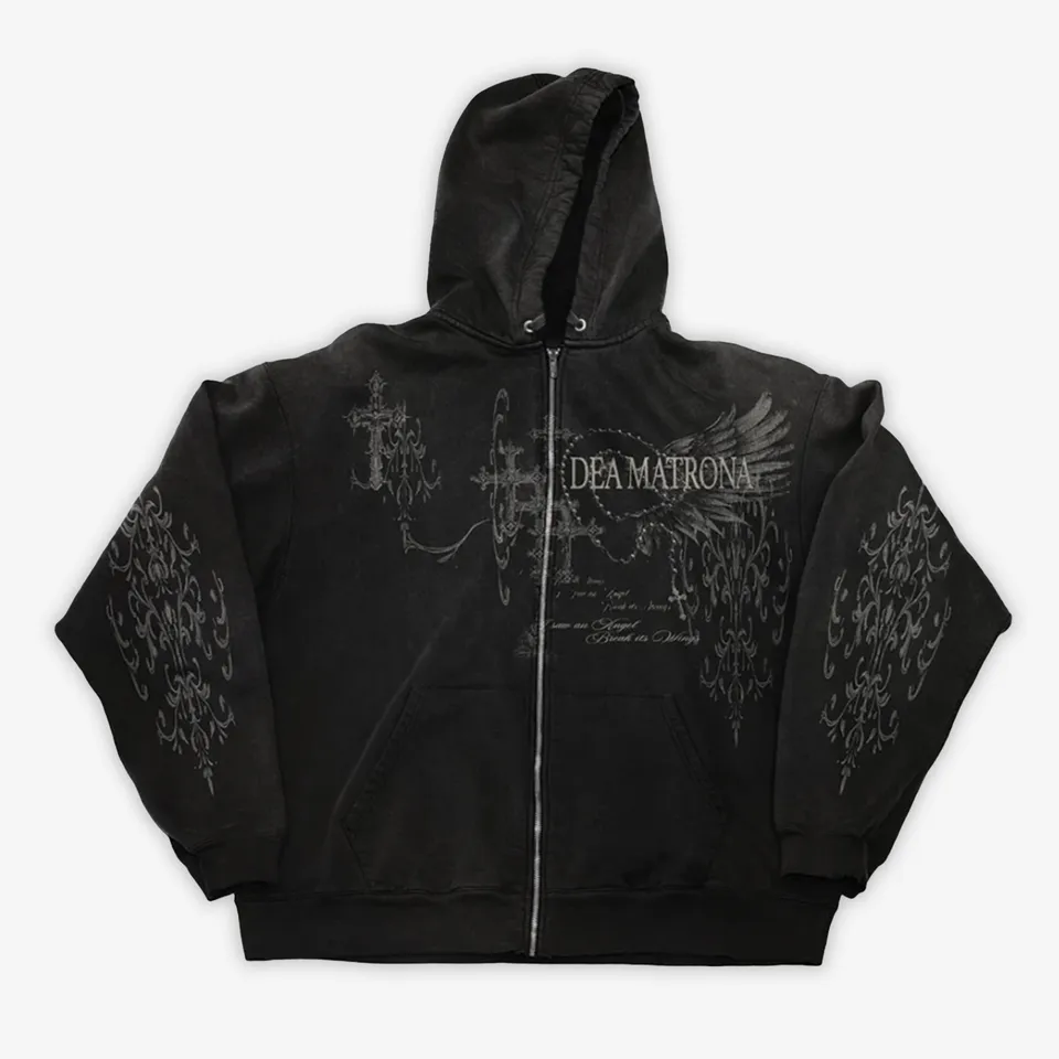 Dea Matrona Zip Hoodie Sweat noir à capuche