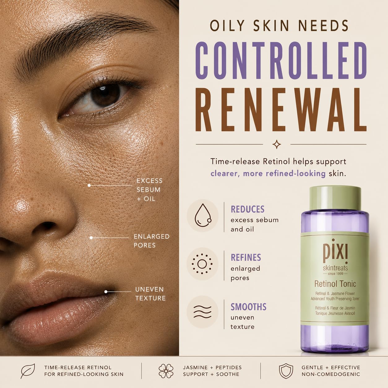 Pixi Retinol Tonic lotion visage rétinol 250 ml peptides