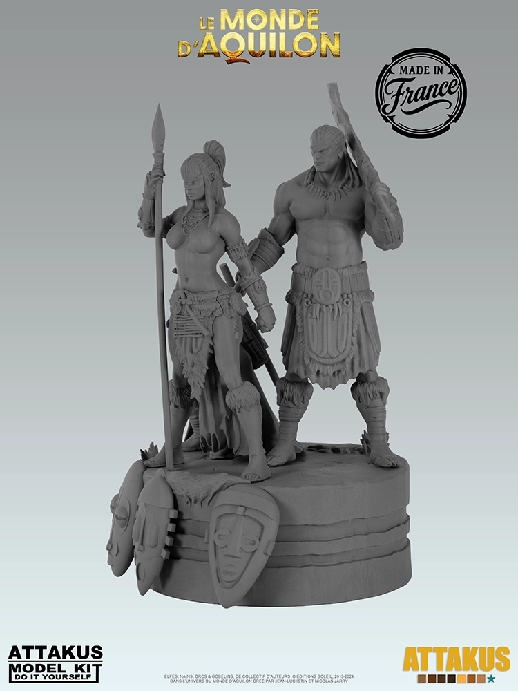 Attakus Model Kit diorama Elfes Masques AQ14D résine 120 mm