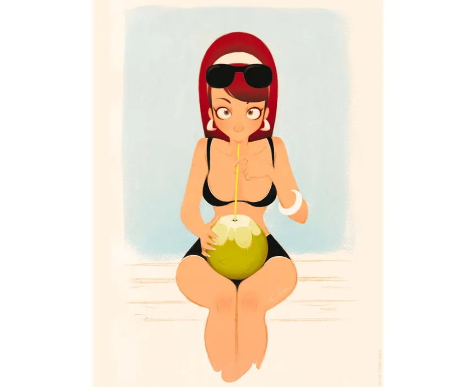 Attakus Ciia Noix de coco carte art 18x24 cm Rives