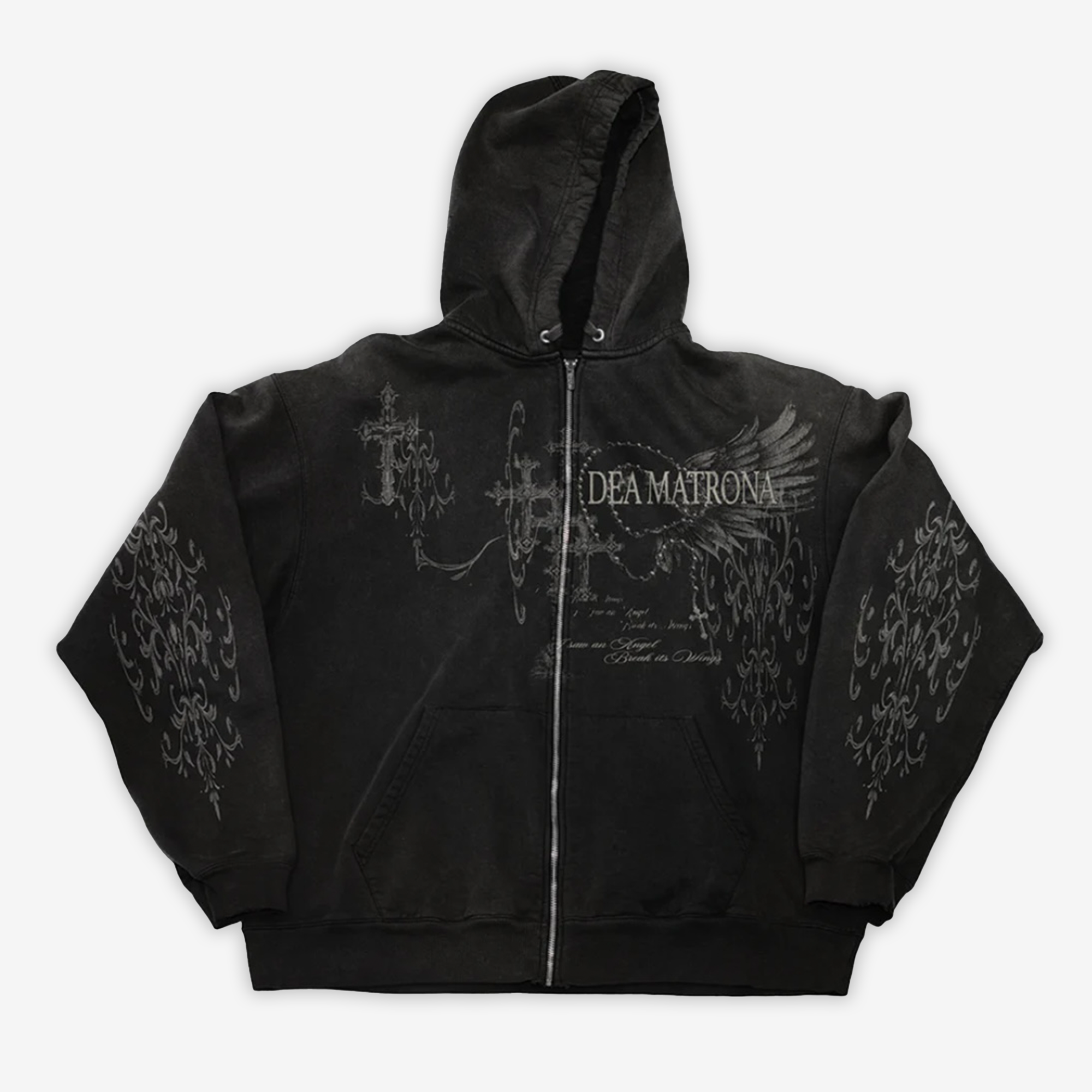 Dea Matrona Zip Hoodie Sweat noir à capuche