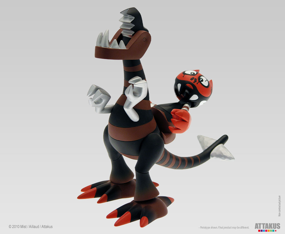 Attakus Atlas Dino & Orus art toy vinyle Chocolate Chromium 19cm