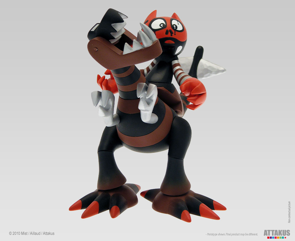 Attakus Atlas Dino & Orus art toy vinyle Chocolate Chromium 19cm