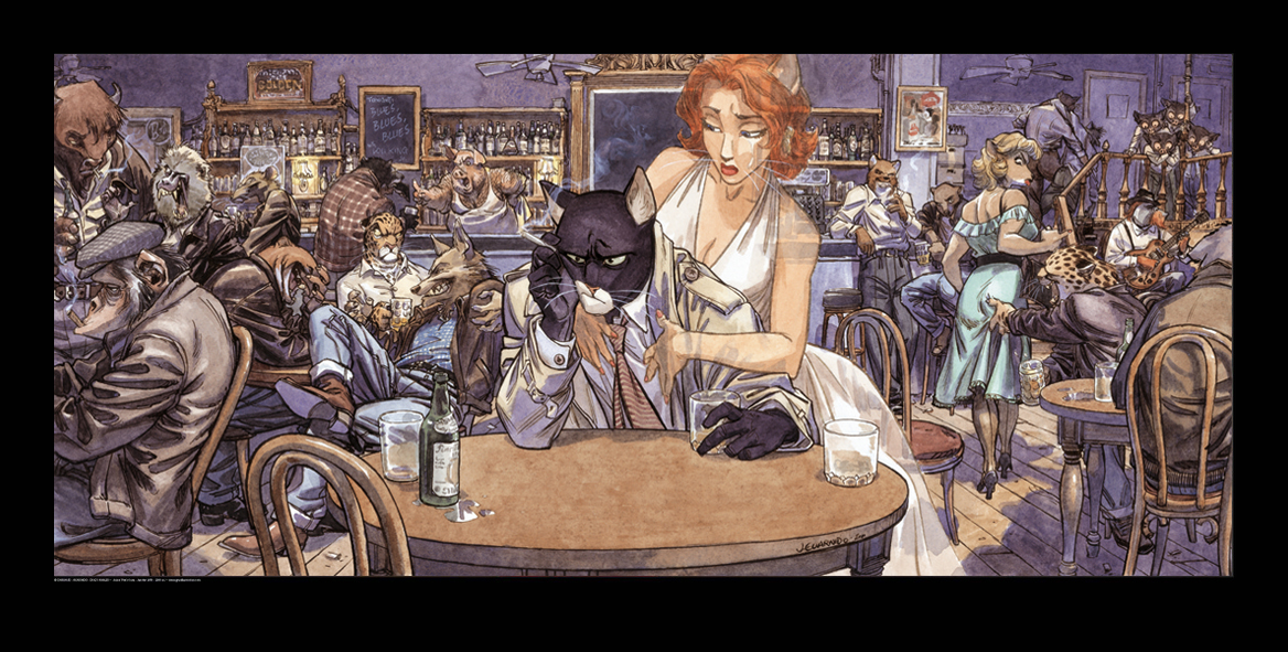 Attakus Atlas Affiche Guarnido John's Blues Blacksad 100x50 cm