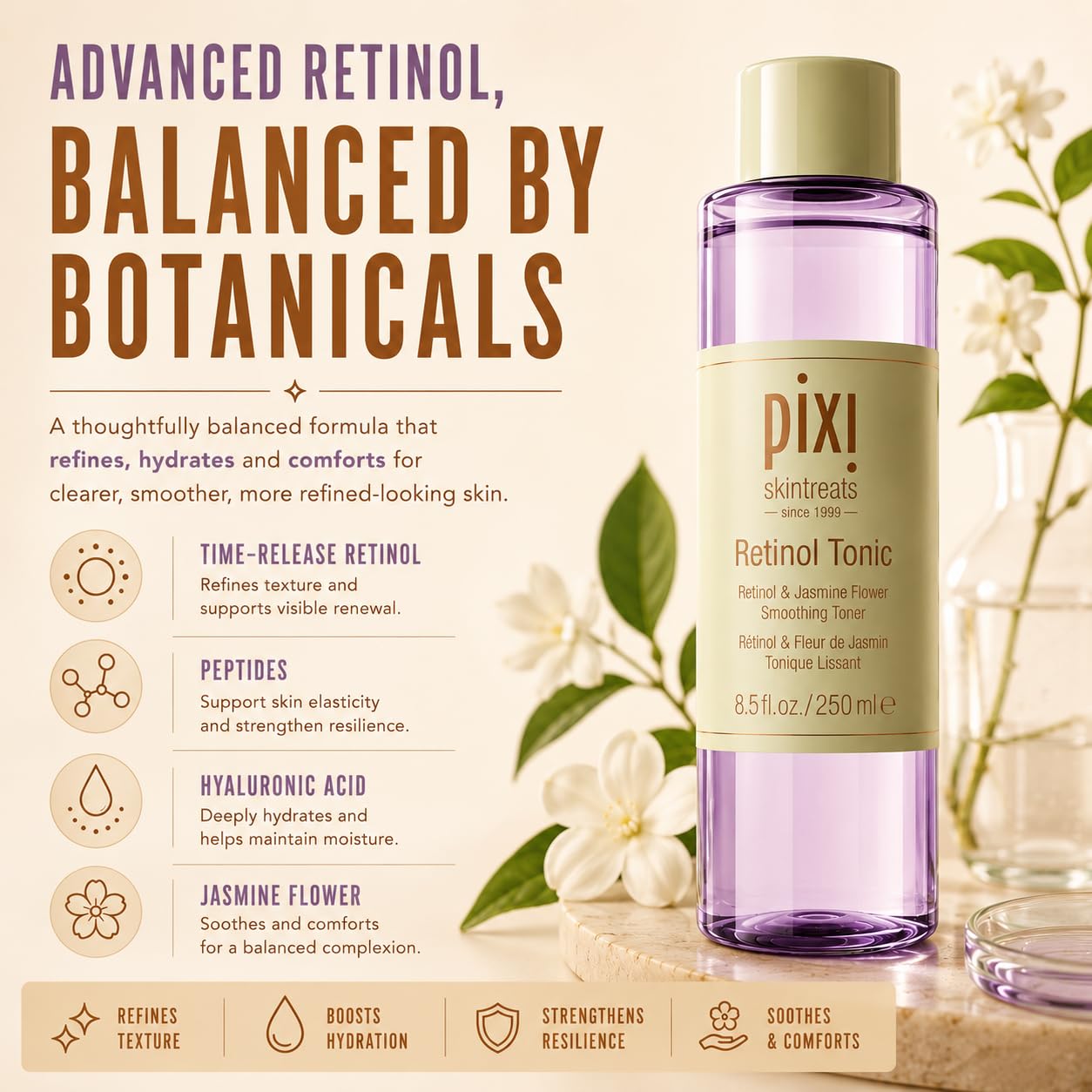 Pixi Retinol Tonic lotion visage rétinol 250 ml peptides