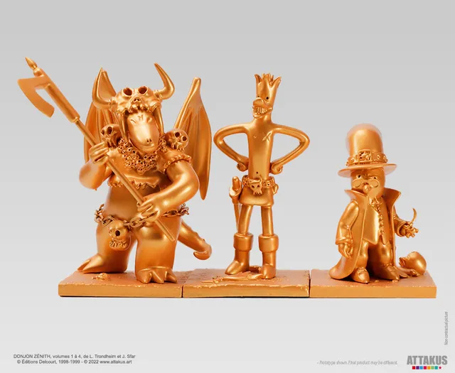 Attakus Prestige Donjon Trio Collector Or statuettes lot 3