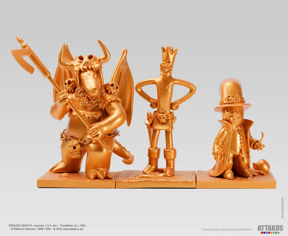 Attakus Prestige Donjon Trio Collector Or statuettes lot 3