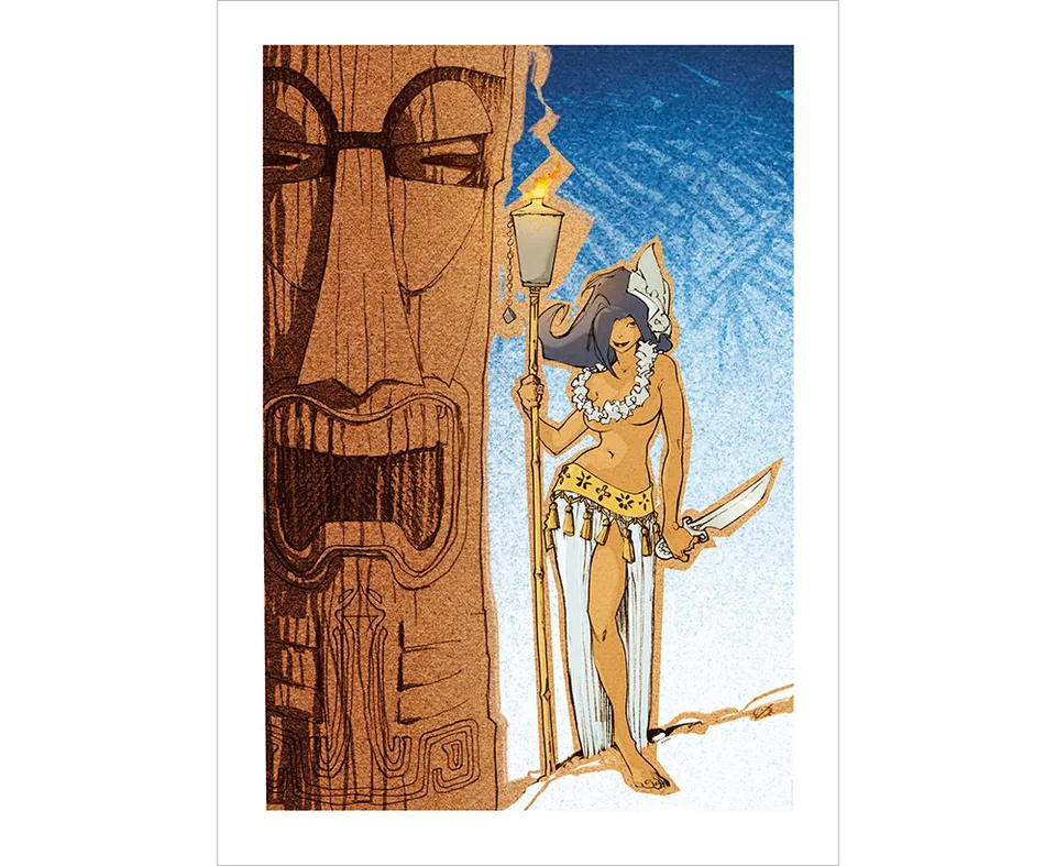 Attakus Atlas Vatine Miss Tiki affiche 30x40 cm signée