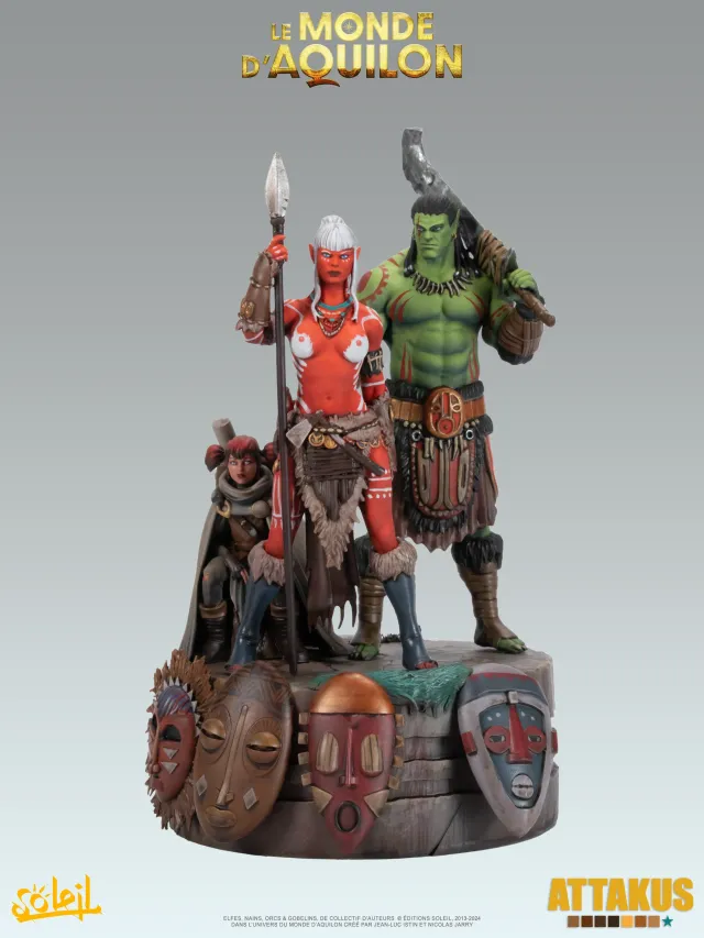 Attakus Prestige Diorama des masques Elfes diorama couleur
