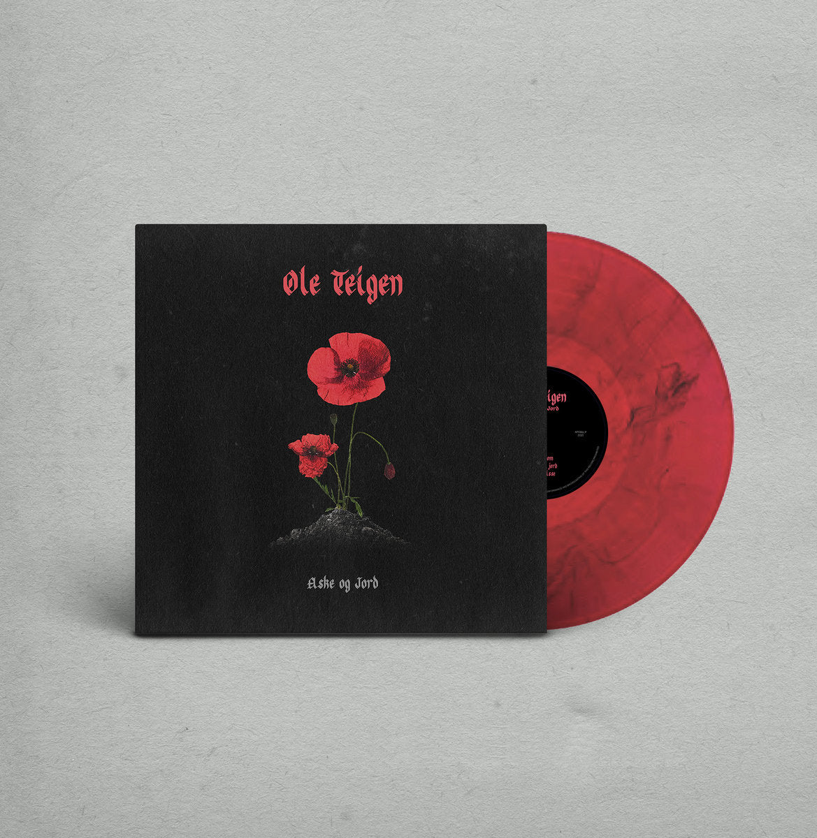 Apollon Records Ole Teigen Aske og Jord vinyle LP rouge noir