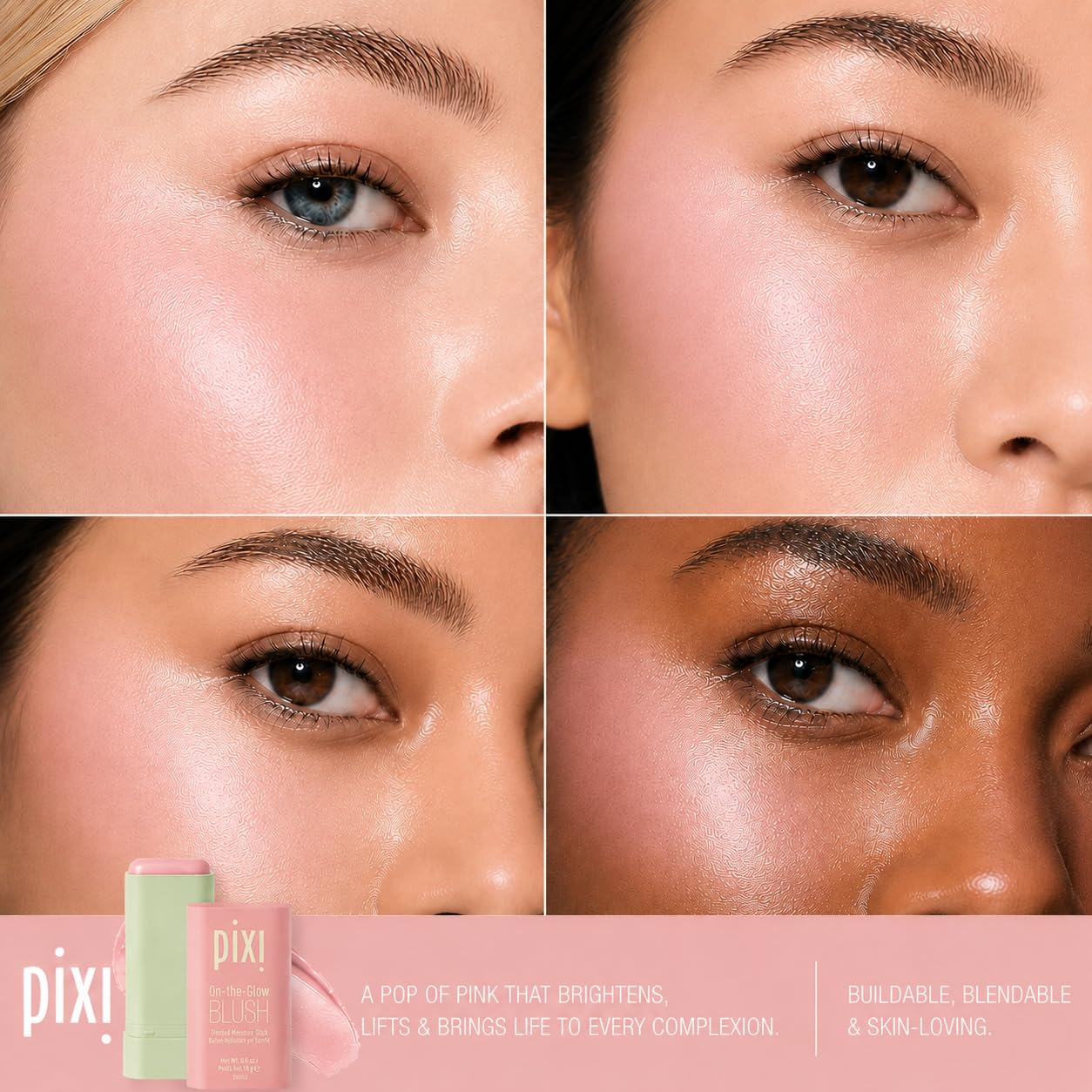 Pixi On-the-Glow Blush stick joues Fleur 19 g hydratant