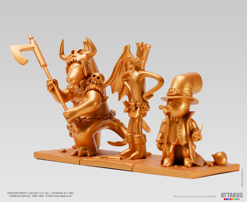 Attakus Prestige Donjon Trio Collector Or statuettes lot 3