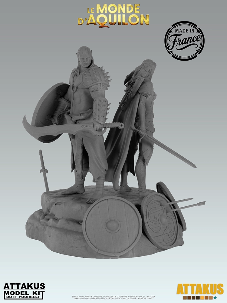 Attakus Model Kit Elfes Boucliers diorama à peindre 120 mm