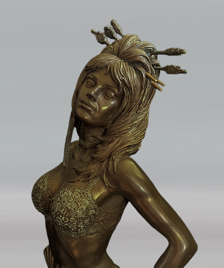 Attakus Prestige Aja Baiser mortel du dragon statue bronzallie