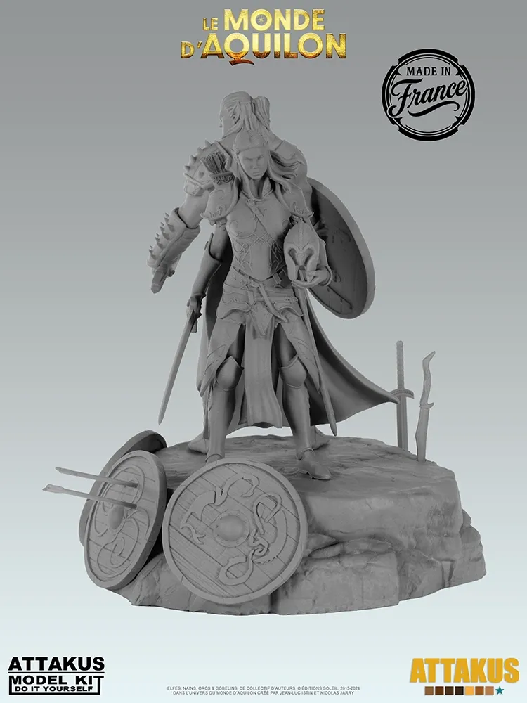 Attakus Model Kit Elfes Boucliers diorama à peindre 120 mm