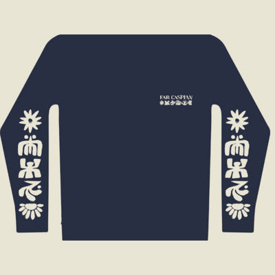 Far Caspian Symbols t-shirt manches longues bleu marine