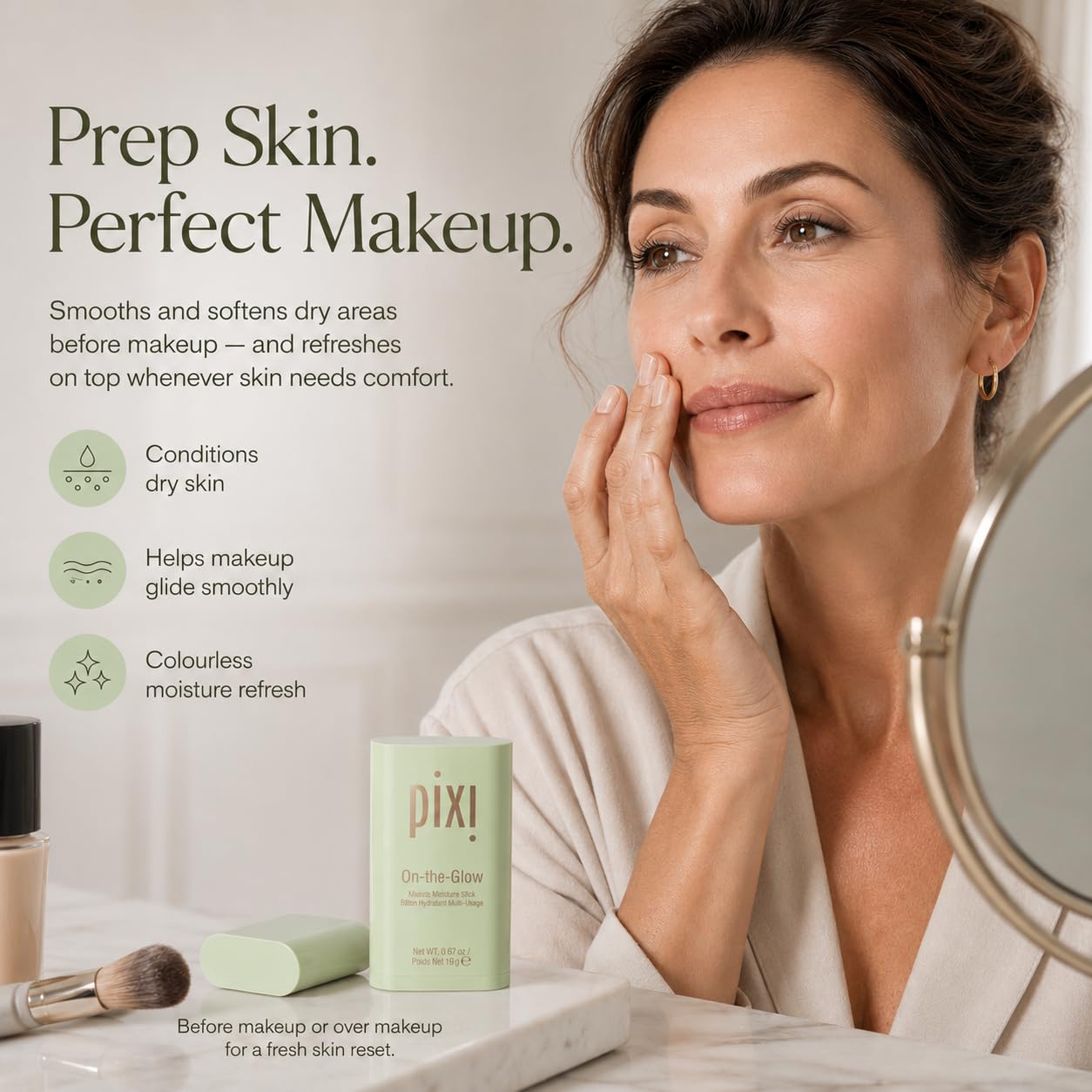 Pixi On-the-Glow Stick Hydratant Visage Transparent 19g Ginseng