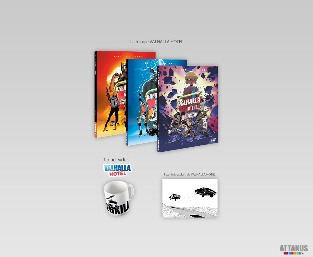 Attakus Collection Atlas Valhalla Hotel pack 3 tomes BD + mug