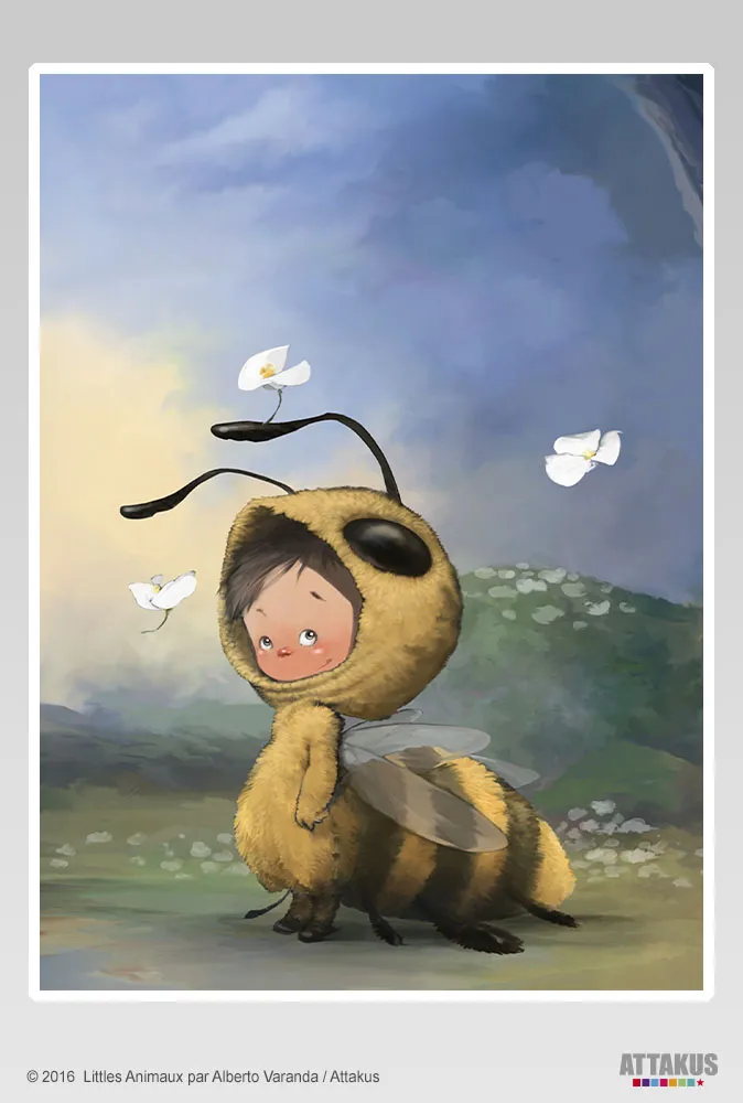 Attakus Collection Atlas Les Littles grand cadre abeille blanc 30x40