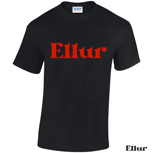 Ellur Logo t-shirt noir coton logo rouge