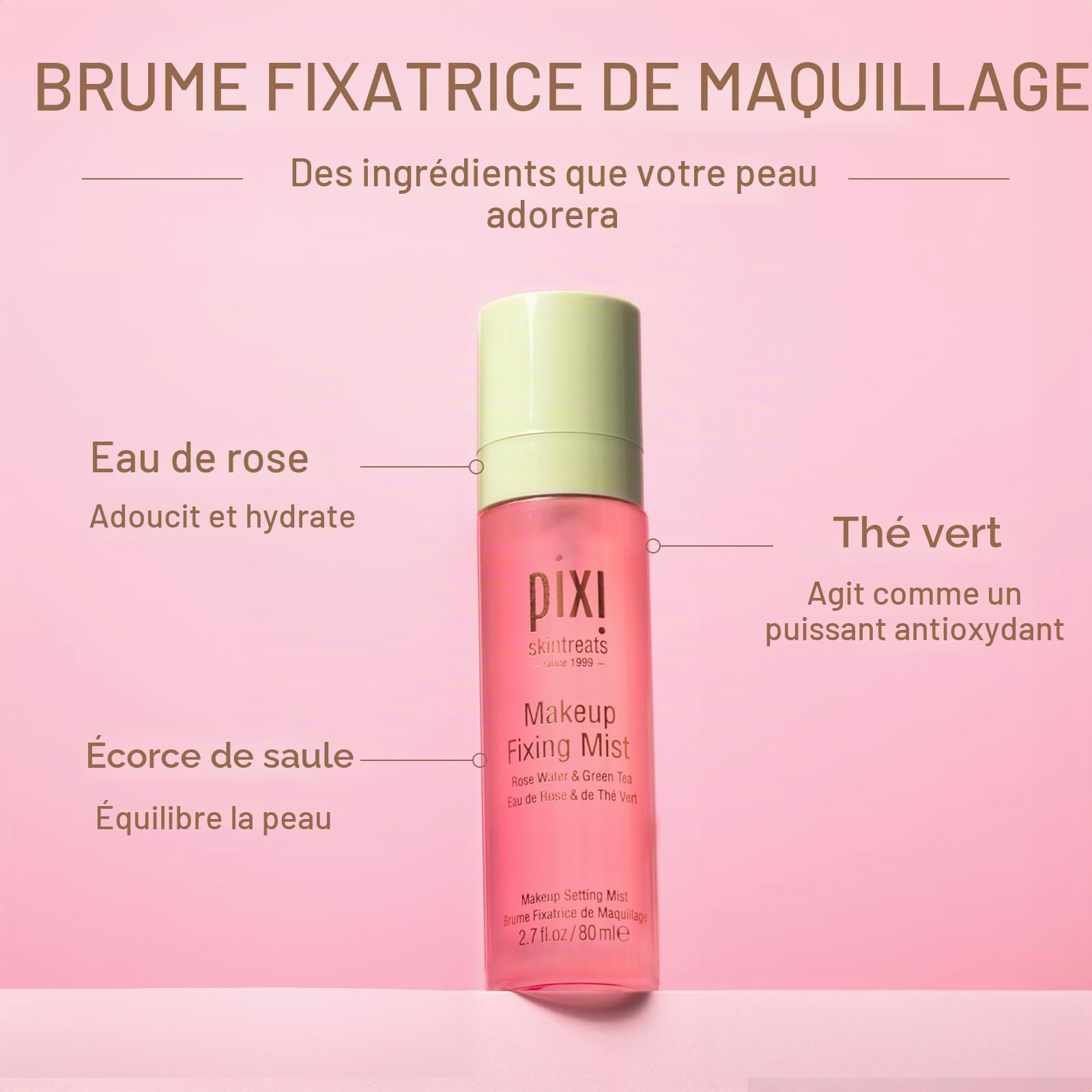 Pixi Skintreats Makeup Fixing Mist Brume Visage 80ml Rose