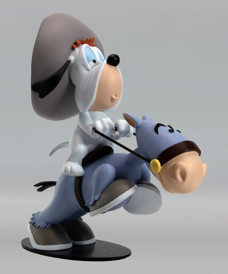 Attakus Prestige Droopy sur son âne figurine grande taille résine