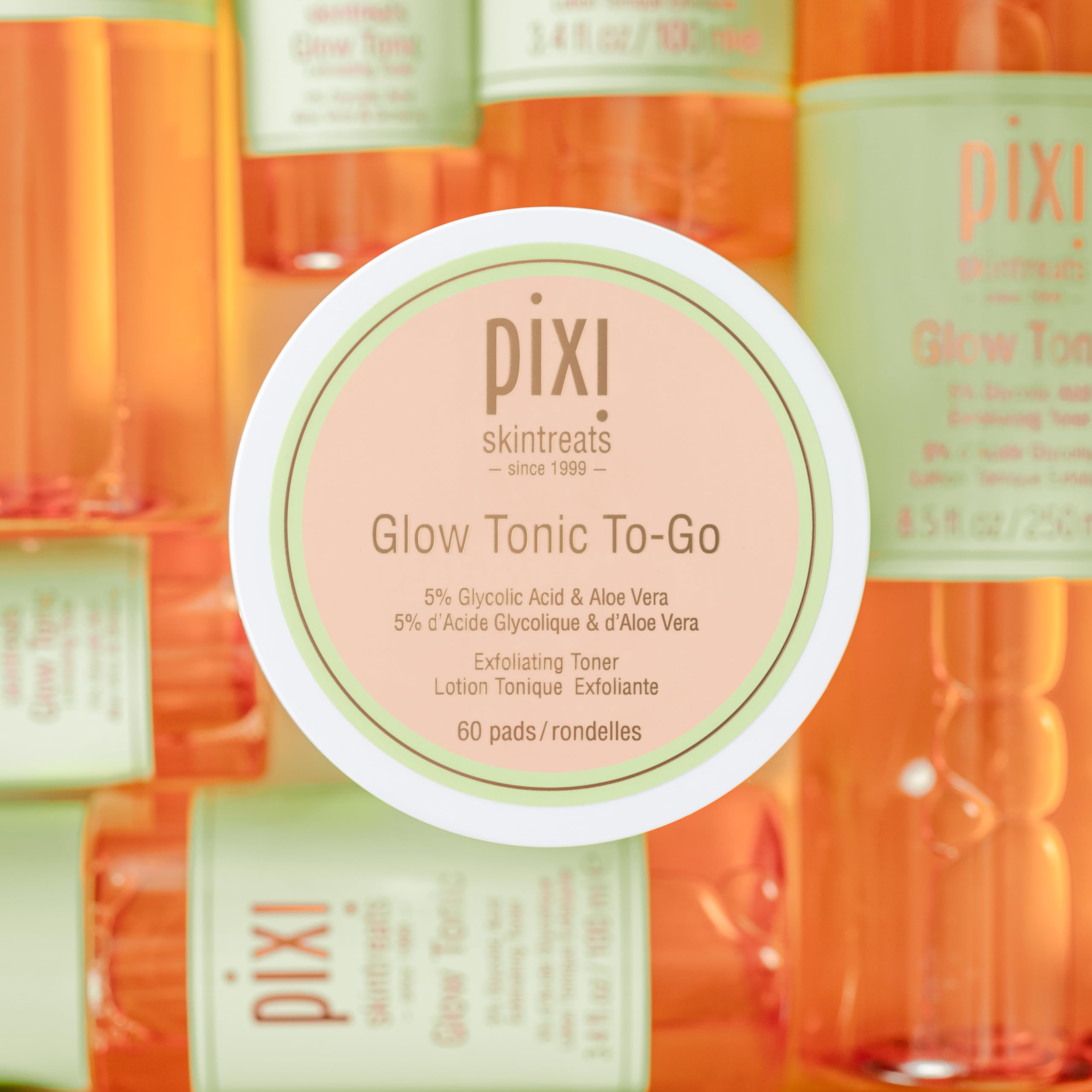 Pixi Glow Tonic To-Go lotion éclat disques exfoliants