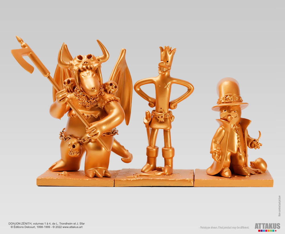 Attakus Prestige Donjon Trio Collector Or statuettes lot 3