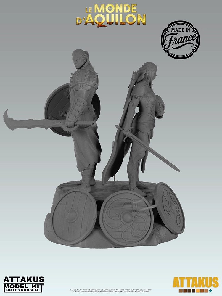 Attakus Model Kit Elfes Boucliers diorama à peindre 120 mm