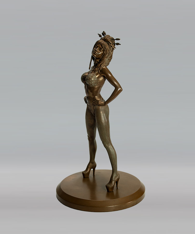 Attakus Prestige Aja Baiser mortel du dragon statue bronzallie