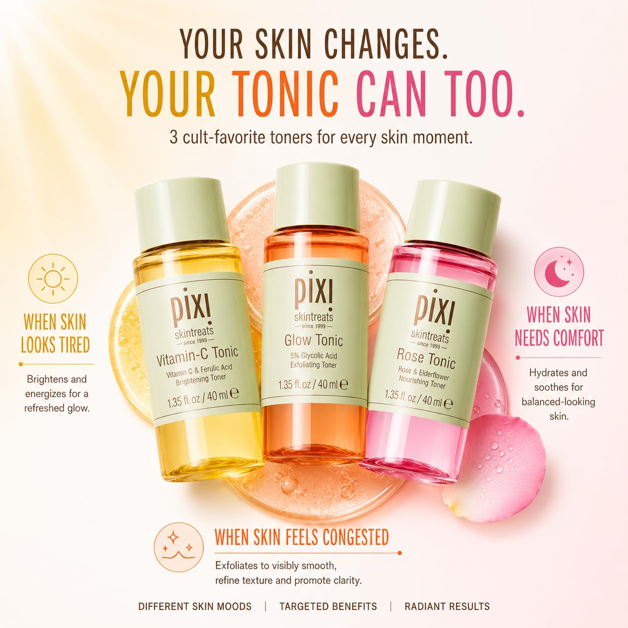Pixi Glow Tonic trio lotion visage coffret 3 toniques