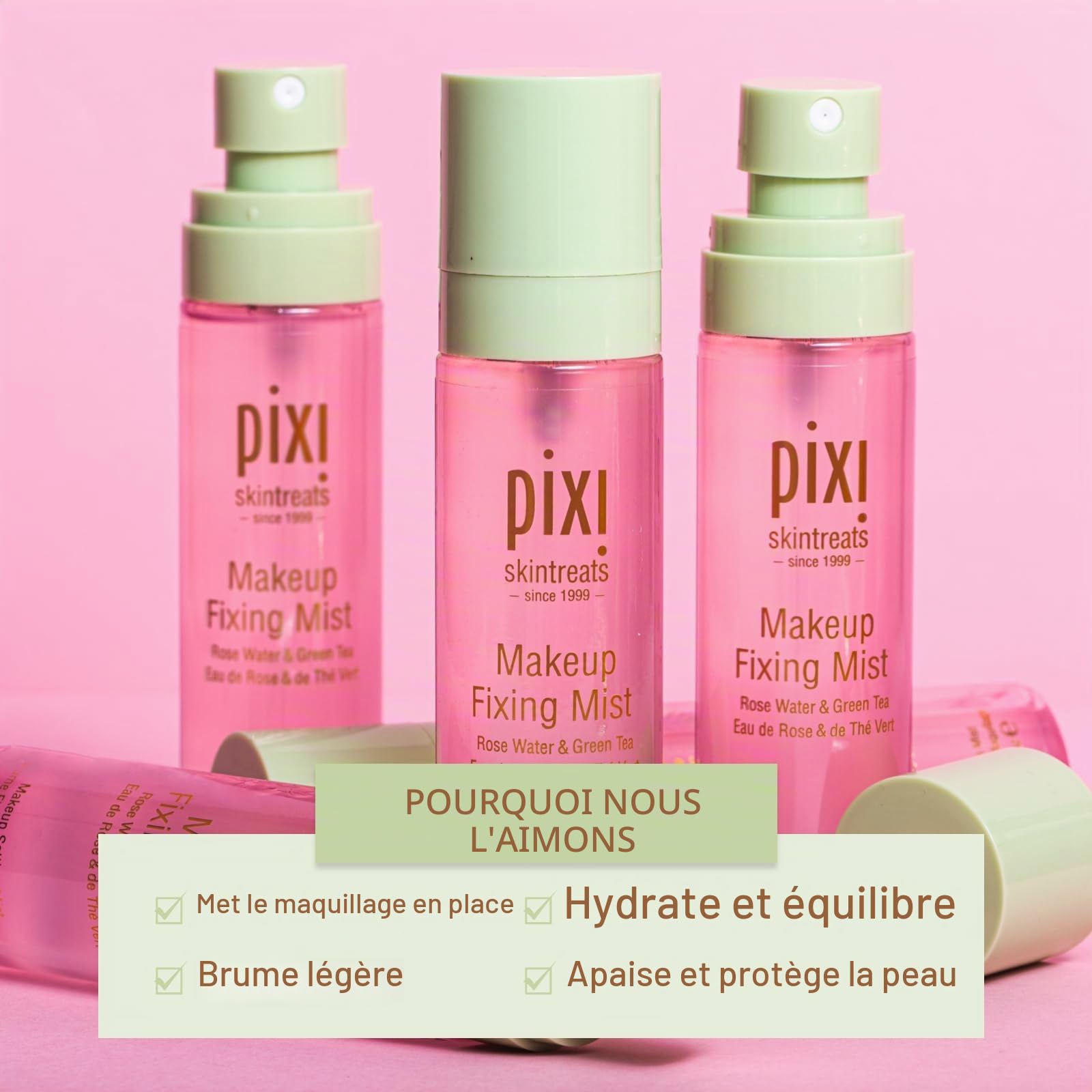 Pixi Skintreats Makeup Fixing Mist Brume Visage 80ml Rose
