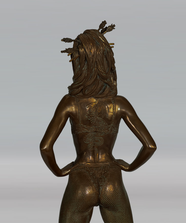 Attakus Prestige Aja Baiser mortel du dragon statue bronzallie