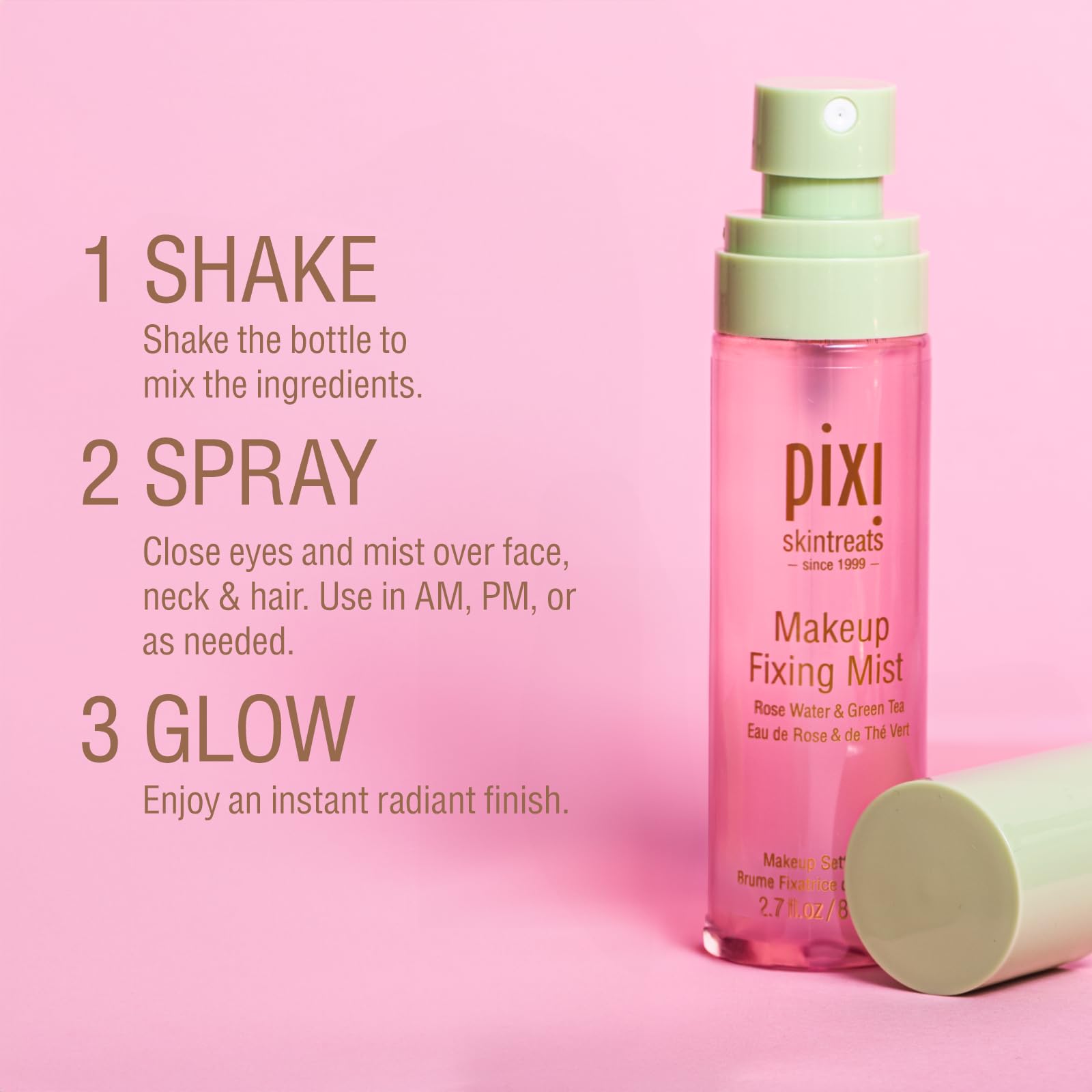 Pixi Skintreats Makeup Fixing Mist Brume Visage 80ml Rose