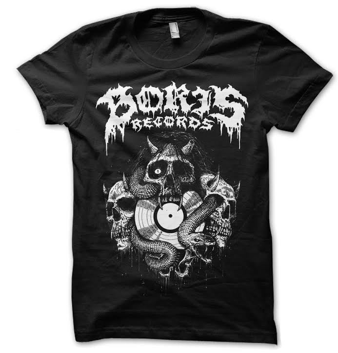 Boris Records T-Shirt logo t-shirt coton noir manches courtes