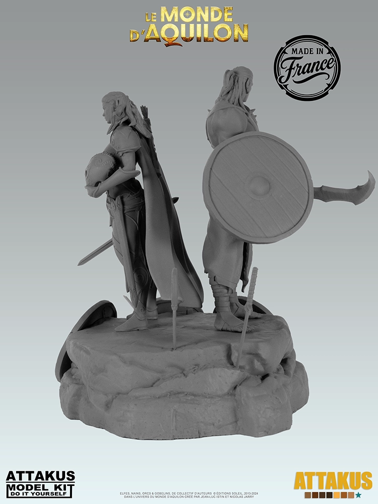 Attakus Model Kit Elfes Boucliers diorama à peindre 120 mm