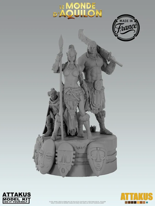 Attakus Model Kit diorama Elfes Masques AQ14D résine 120 mm