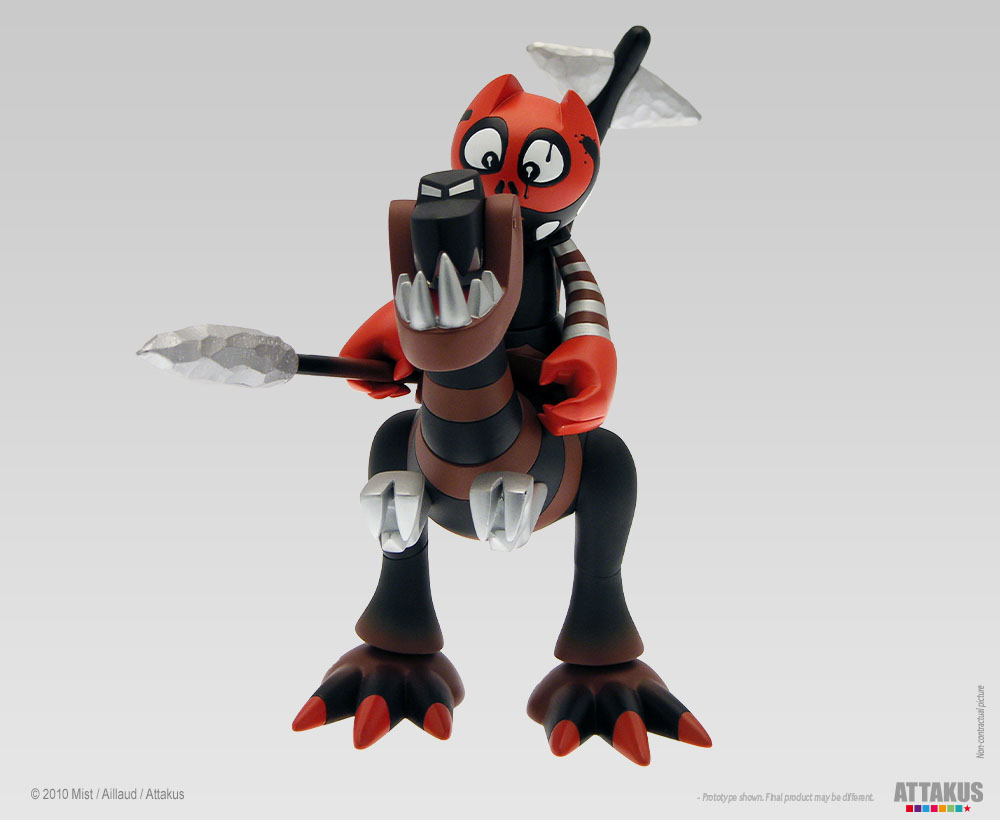 Attakus Atlas Dino & Orus art toy vinyle Chocolate Chromium 19cm