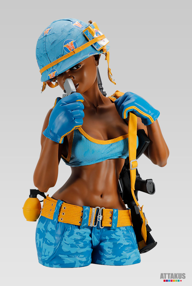 Attakus Prestige Full Métal Pépette bleue statue résine 80 cm