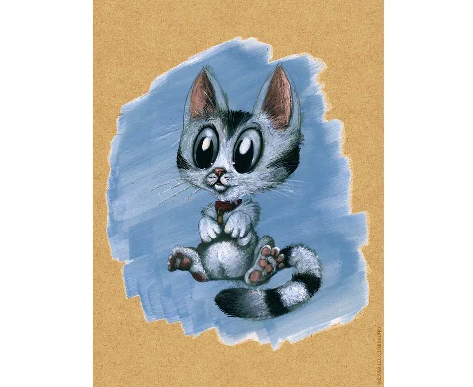 Attakus Collection Atlas Civiello Chat affiche art 18x24 cm
